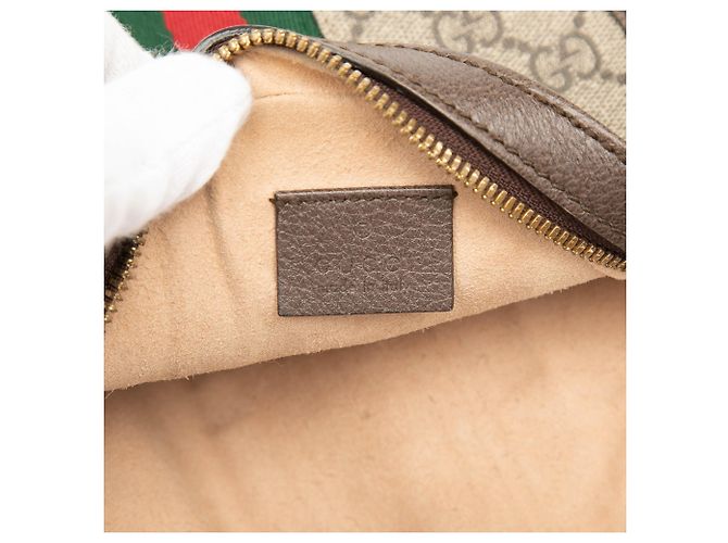 Gucci Mini GG Supreme Web Ophidia runde Umhängetasche beige - Ansicht 5
