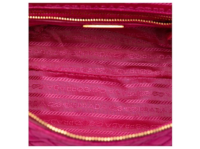 Borsa a tracolla in tessuto Prada Impuntu rosa con catena - vista 4