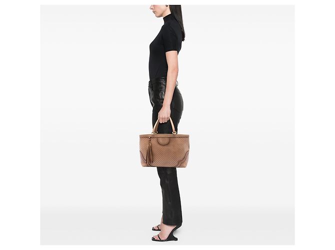 Tote Duilio Brogue Large Microguccissima marrone Gucci - vista 5