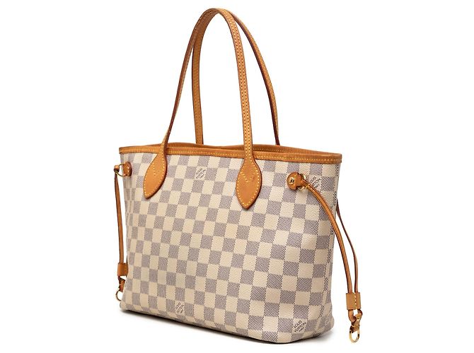 Borsa Tote Louis Vuitton Damier Azur Neverfull PM bianca Bianco - vista 2