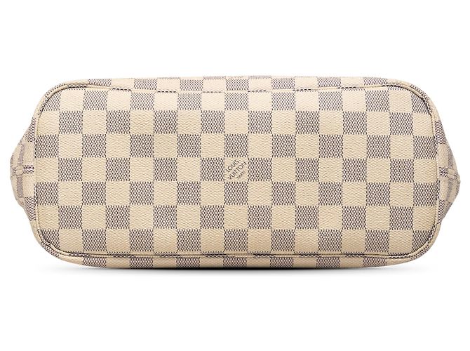 Borsa Tote Louis Vuitton Damier Azur Neverfull PM bianca Bianco - vista 3