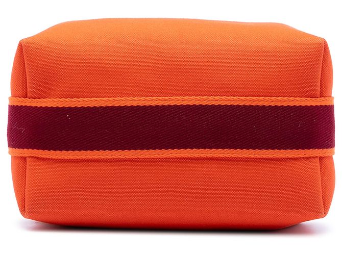Custodia Orange Hermès Small Toile Bride A Brac Arancione - vista 3
