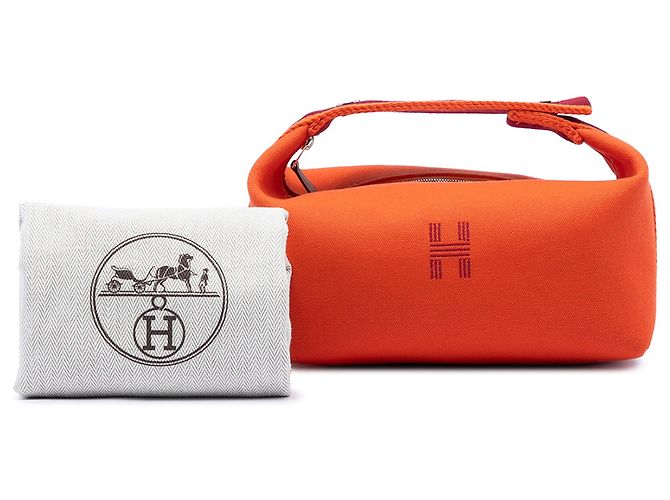 Custodia Orange Hermès Small Toile Bride A Brac Arancione - vista 6