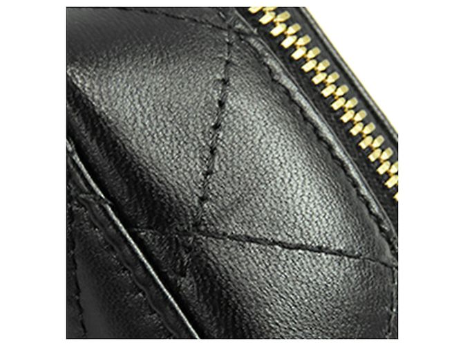 Vanity Borsa a tracolla Chanel Extra Mini CC trapuntata con placca dorata nera Nero - vista 13