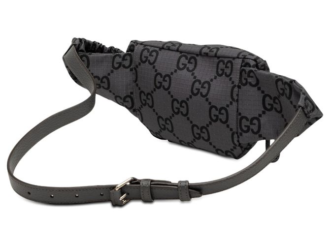 Borsa a tracolla in nylon ripstop GG grigio Gucci - vista 2