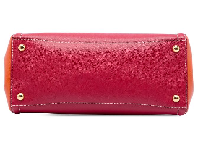 Borsa Prada Bicolor Saffiano Lux Arancione - vista 3