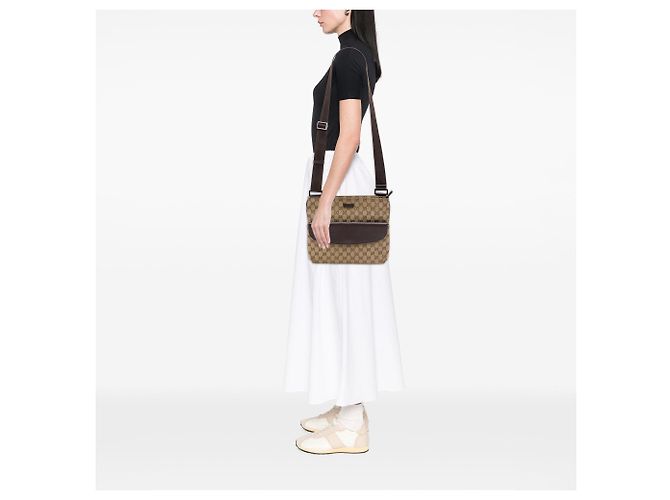 Borsa a tracolla Gucci GG Canvas beige - vista 6