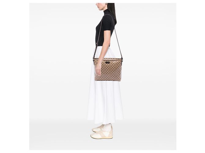 Borsa a tracolla Gucci GG Crystal beige - vista 6