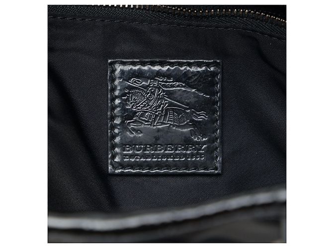 Burberry Beat Check Nylon und Lack Lowry Satchel in Grau - Ansicht 5