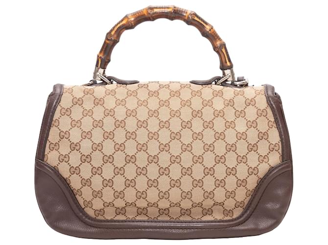 Bamboo Borsa con manico in bambù e monogramma Gucci marrone - vista 4
