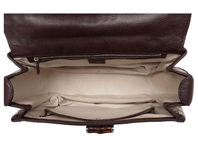 Bamboo Borsa con manico in bambù e monogramma Gucci marrone - vista 6