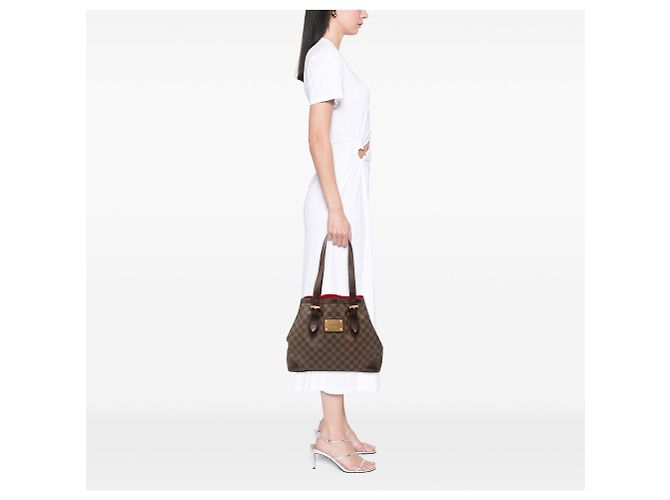 Borsa Tote Louis Vuitton Damier Ebene Hampstead MM marrone - vista 7