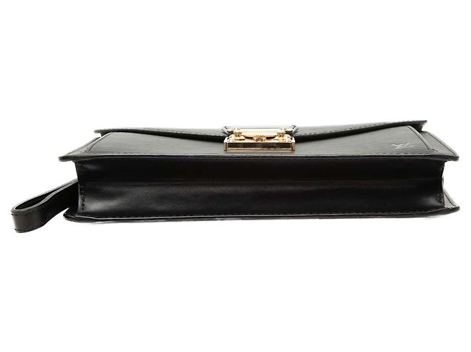 Clutch Louis Vuitton Epi Pochette Sellier Dragonne nera Nero - vista 3