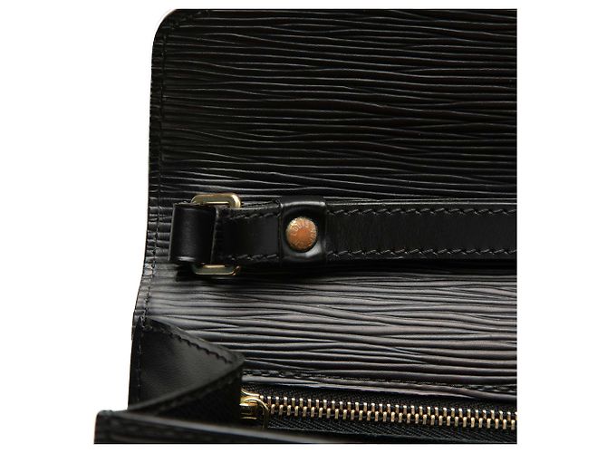 Clutch Louis Vuitton Epi Pochette Sellier Dragonne nera Nero - vista 5