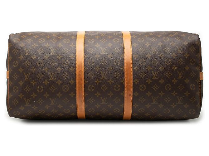 Borsa da viaggio marrone Louis Vuitton Monogram Keepall Bandouliere 60 - vista 3