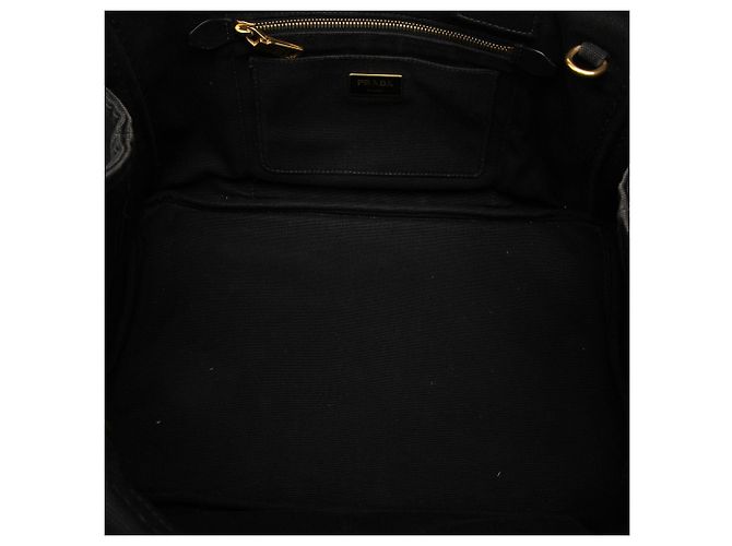 Tote Borsa satchel in tela Canapa Prada nera con logo Nero - vista 4