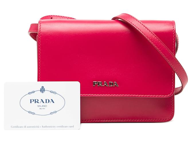 Borsa a tracolla Prada Box Calf rosa - vista 7