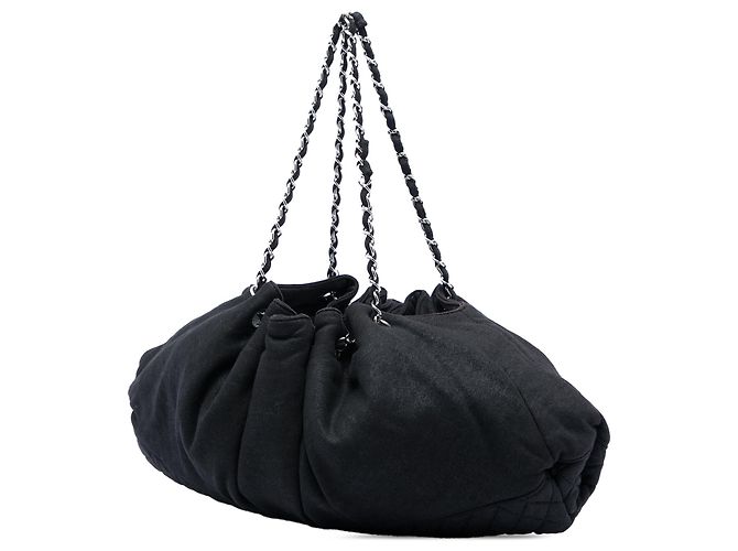 Borsa Tote Chanel Jersey Melrose Cabas nera Nero - vista 2