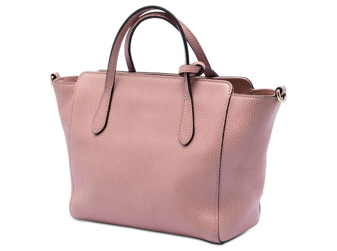 Mini borsa Swing in pelle rosa Gucci - vista 2