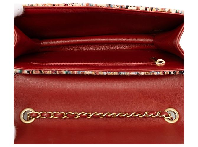 Borsa a tracolla Chanel Mini Quilted Tweed Beauty Lock Flap Marrone - vista 4