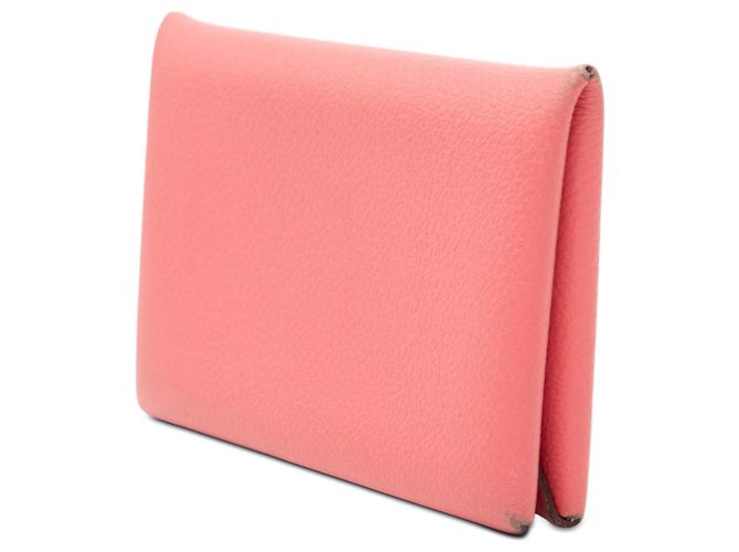 Tarjetero Calvi en chevre Mysore rosa Hermès - vista 2