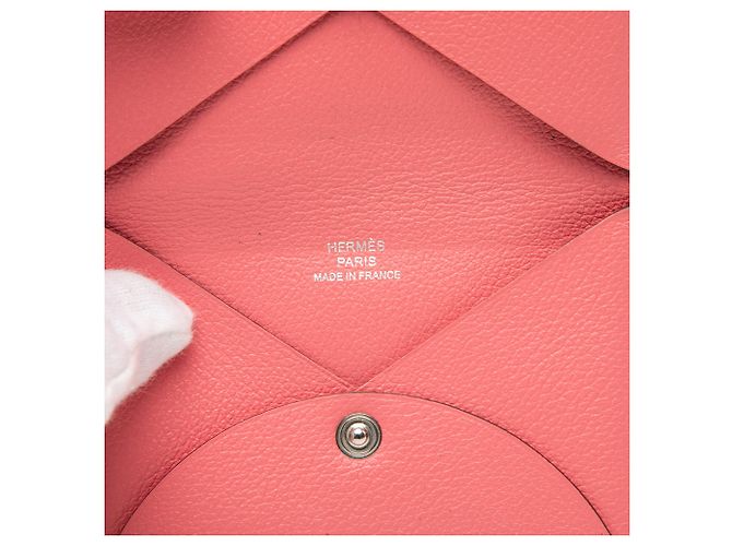 Tarjetero Calvi en chevre Mysore rosa Hermès - vista 4
