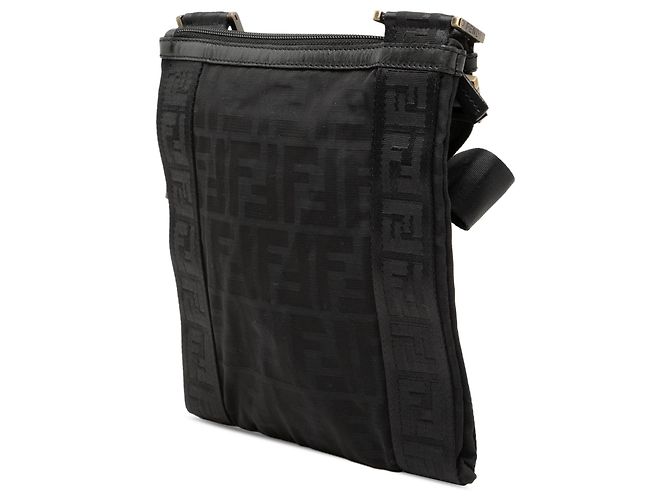 Borsa a tracolla in tela Zucca nero Fendi - vista 2