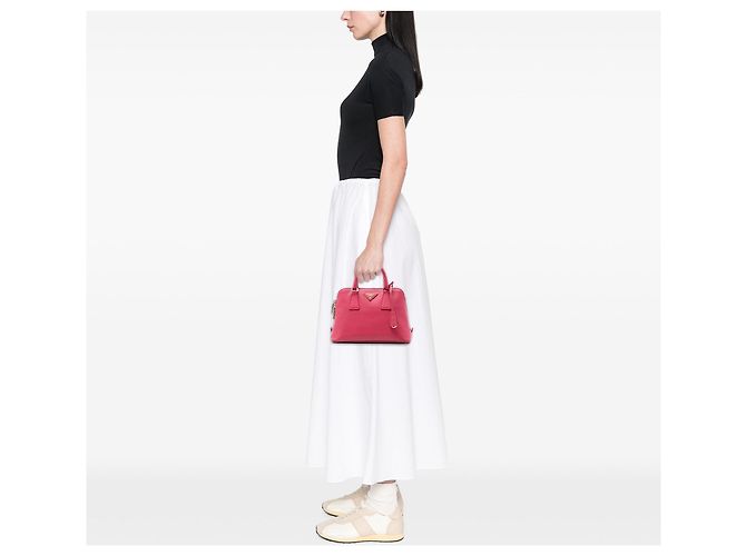 Borsa Prada Small Saffiano Lux Promenade rosa - vista 6