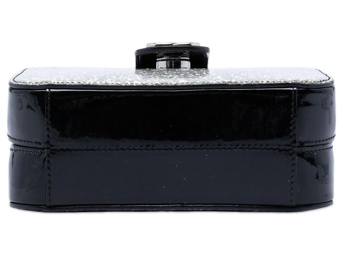 Borsa a tracolla Chanel Silver Glitter Patent Evening On The Moon Camera Case Argento - Ansicht 3