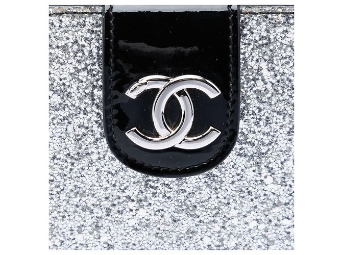 Borsa a tracolla Chanel Silver Glitter Patent Evening On The Moon Camera Case Argento - Ansicht 5