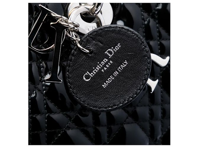 Borsa Dior Large Patent Cannage Lady Dior nera Nero - vista 5
