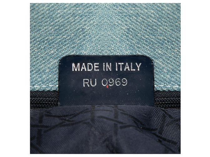 Lady Dior Satchel aus blauem Denim, Cannage, Acrylgriffe, Größe Large - Ansicht 6