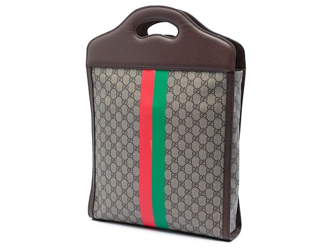 Borsa Gucci GG Supreme Web Tiger beige - vista 2
