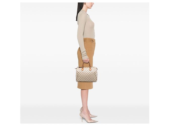 Borsa Boston Louis Vuitton Damier Azur bianca Speedy 30 Bianco - vista 6