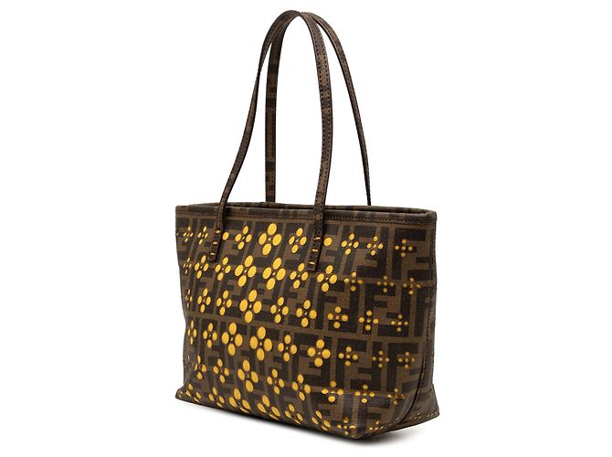Tote Roll Perforated Zucca Spalmati Small Marrone Fendi - vista 2
