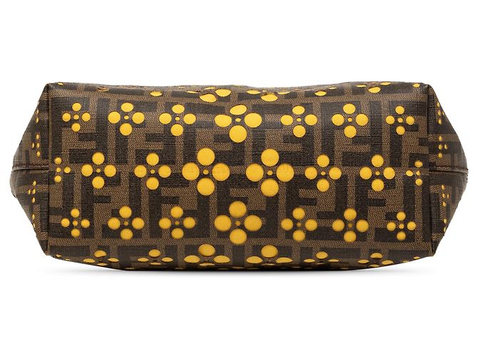 Tote Roll Perforated Zucca Spalmati Small Marrone Fendi - vista 3