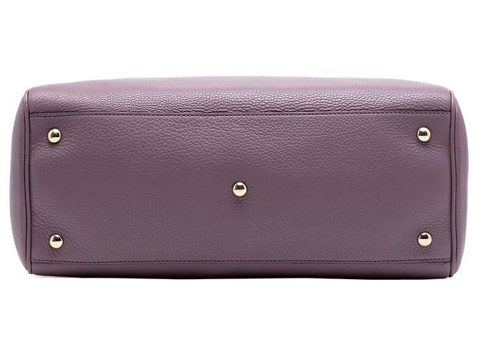 Bamboo Borsa shopper Gucci Medium in pelle di vitello viola con manico in bambù Porpora - vista 3