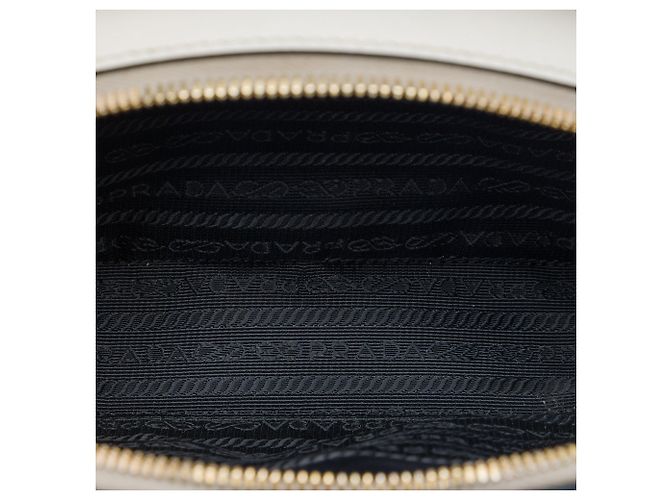 Borsa bianca Prada Saffiano Lux Odette Bianco - vista 4