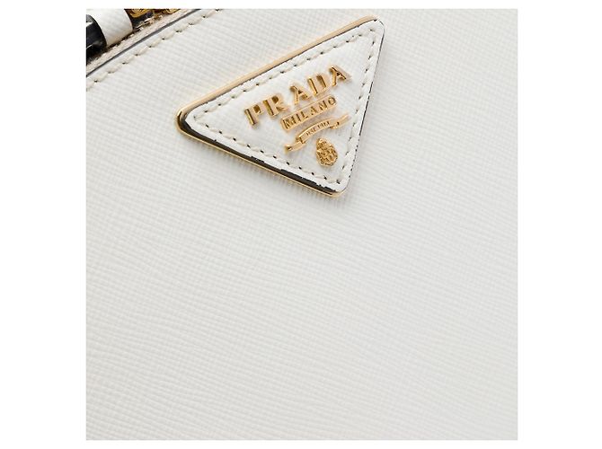 Borsa bianca Prada Saffiano Lux Odette Bianco - vista 5