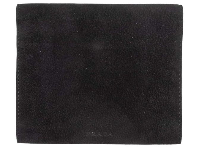Black Prada Suede Folding Wallet - view 4