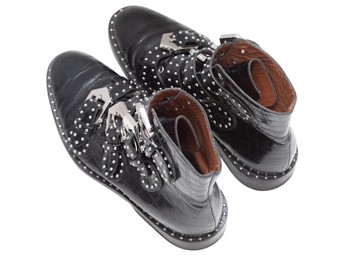 Botines negros Givenchy con hebilla de efecto cocodrilo Size 36 - vista 3