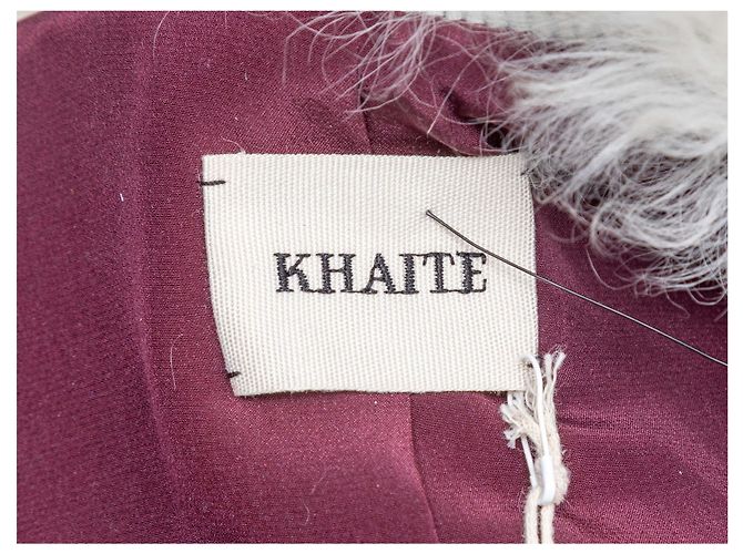 Kurze Lederjacke in Burgundy & White Khaite Größe US 6 Rot - Ansicht 5
