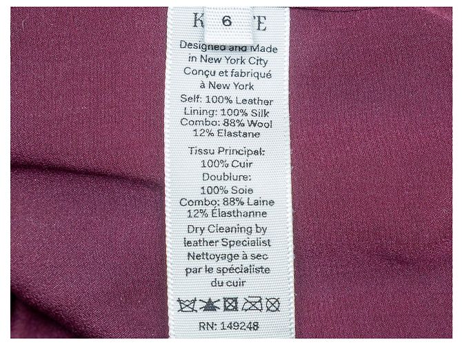 Kurze Lederjacke in Burgundy & White Khaite Größe US 6 Rot - Ansicht 6