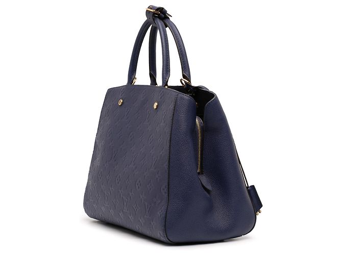 Borsa blu Louis Vuitton Monogram Empreinte Montaigne GM - vista 2