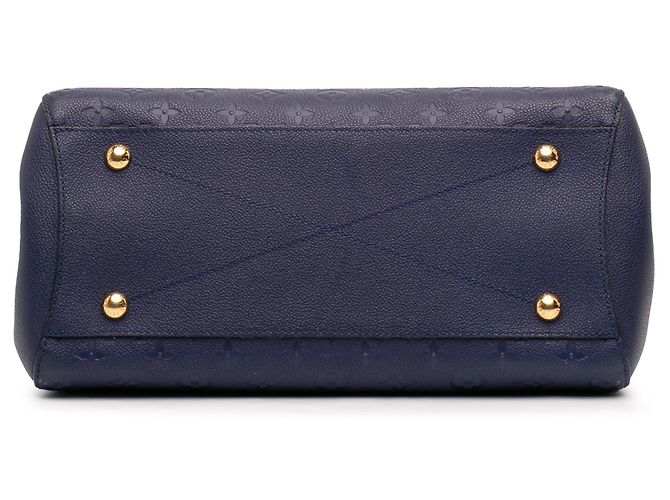 Borsa blu Louis Vuitton Monogram Empreinte Montaigne GM - vista 3
