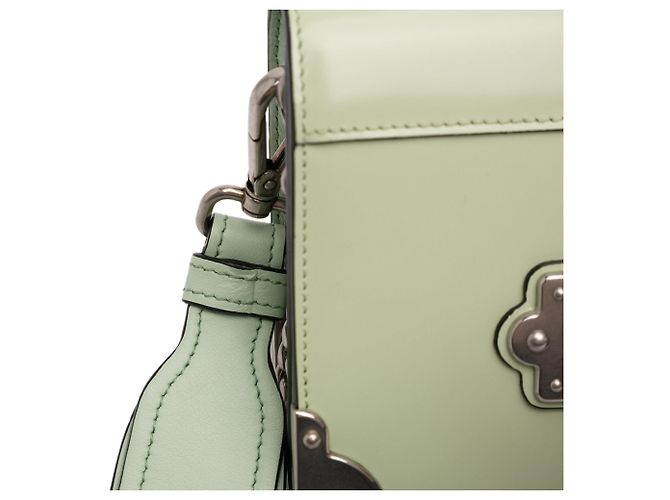 Borsa a tracolla Cahier in pelle di vitello morbida Spazzolato verde Prada - vista 9