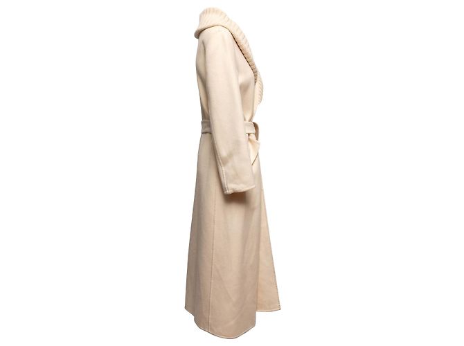 Abrigo largo de cachemira crema Jil Sander Talla IT 38 Blanco - vista 3