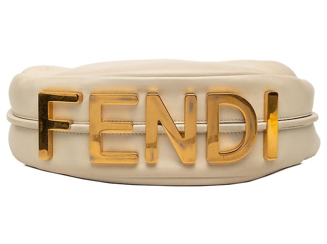 Kleiner Fendi Fendigraphy Hobo aus Leder in Beige - Ansicht 3