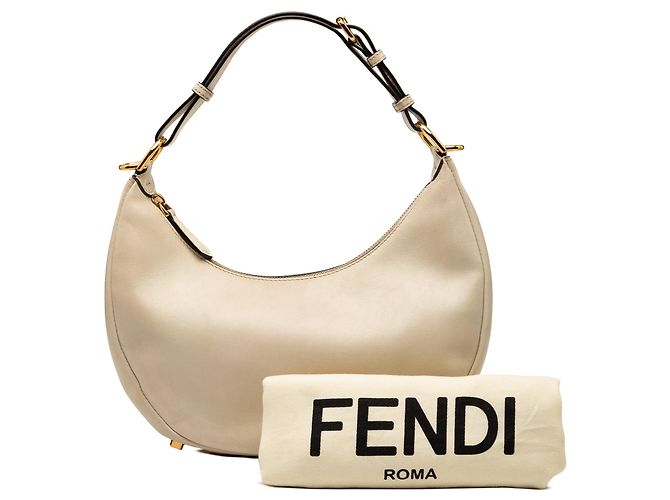 Kleiner Fendi Fendigraphy Hobo aus Leder in Beige - Ansicht 8