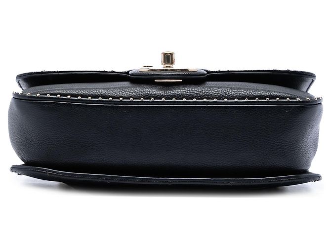Borsa Chanel Small CC Trapuntata Caviar con Borchie Single Flap Nera Nero - vista 3